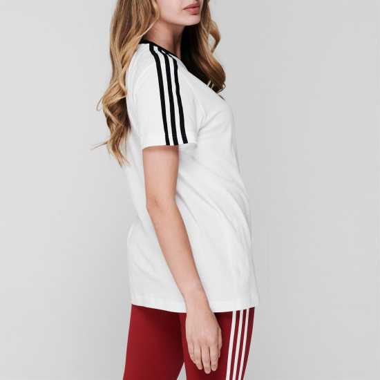 Adidas Essentials 3 Stripe T-Shirt Womens Бяло/Черно Дамски тениски и фланелки