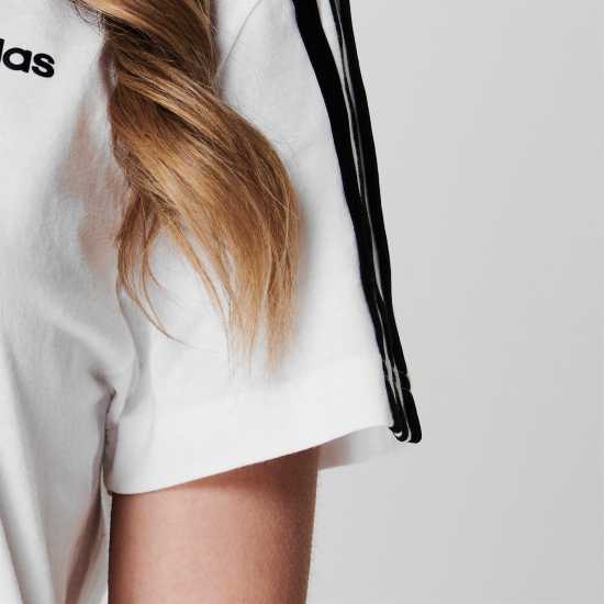 Adidas Essentials 3 Stripe T-Shirt Womens Бяло/Черно Дамски тениски и фланелки