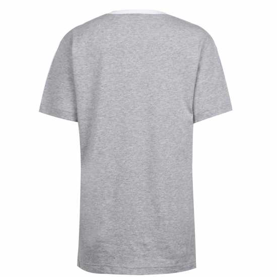 Adidas 3 Stripe T-Shirt Med Grey Дамски тениски с яка