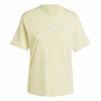 Adidas Essentials 3 Stripe T-Shirt Womens Прахово жълто Дамски тениски и фланелки