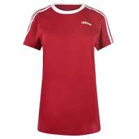 Adidas Stripe T-Shirt Burgundy Дамски тениски с яка