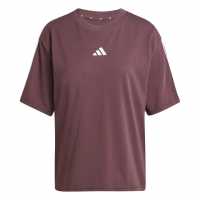 Adidas Essentials 3 Stripe T-Shirt Womens Ruby Дамски тениски и фланелки