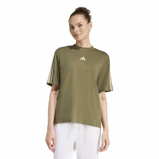Adidas Essentials 3 Stripe T-Shirt Womens  