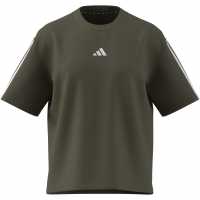 Adidas Essentials 3 Stripe T-Shirt Womens Олива Дамски тениски и фланелки