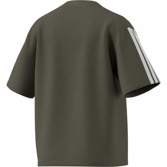Adidas Essentials 3 Stripe T-Shirt Womens Олива Дамски тениски и фланелки