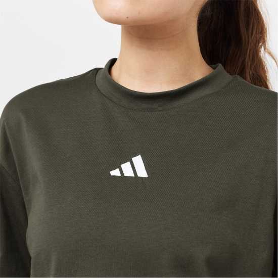 Adidas Essentials 3 Stripe T-Shirt Womens Олива Дамски тениски и фланелки