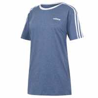 Adidas Essentials 3 Stripe T-Shirt Womens Свети синьо Дамски тениски и фланелки