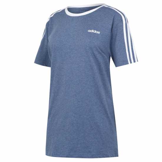 Adidas Essentials 3 Stripe T-Shirt Womens Свети синьо Дамски тениски и фланелки