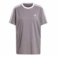 Adidas Essentials 3 Stripe T-Shirt Womens Угъл Дамски тениски и фланелки