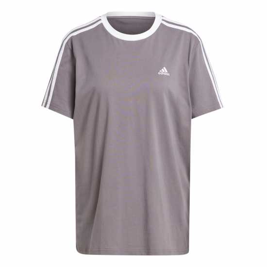 Adidas Essentials 3 Stripe T-Shirt Womens Угъл Дамски тениски и фланелки
