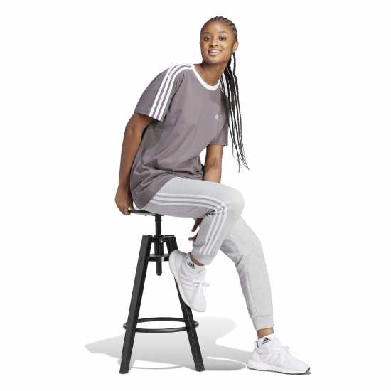 Adidas Essentials 3 Stripe T-Shirt Womens Угъл Дамски тениски и фланелки