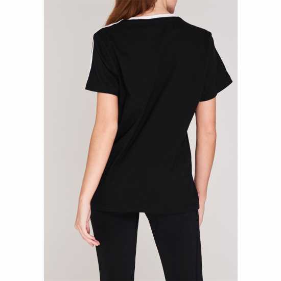 Дамски тениски и фланелки Adidas Essentials 3 Stripe T-Shirt Womens Черно/Бяло Adidas Essentials 3 Stripe T-Shirt Womens Черно/Бяло Дамски тениски и фланелки