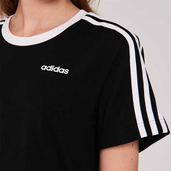 Дамски тениски и фланелки Adidas Essentials 3 Stripe T-Shirt Womens Черно/Бяло Adidas Essentials 3 Stripe T-Shirt Womens Черно/Бяло Дамски тениски и фланелки