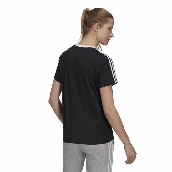 Adidas Essentials 3 Stripe T-Shirt Womens Черно/Бяло Дамски тениски и фланелки