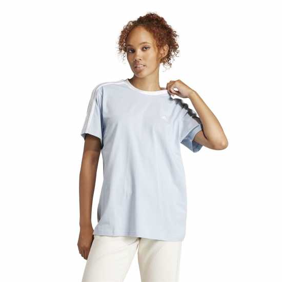 Adidas 3 Stripe T-Shirt Wonder Blue Дамски тениски и фланелки