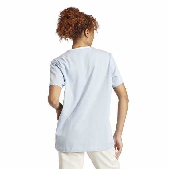Adidas 3 Stripe T-Shirt Wonder Blue Дамски тениски и фланелки