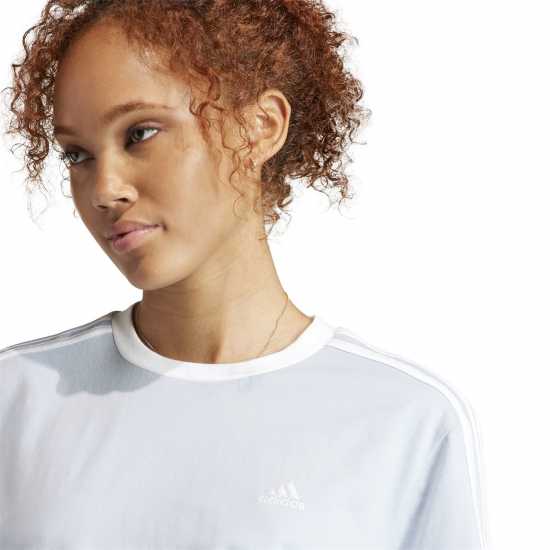 Дамски тениски и фланелки Adidas Essentials 3 Stripe T-Shirt Womens Чудесно синьо Adidas Essentials 3 Stripe T-Shirt Womens Чудесно синьо Дамски тениски и фланелки