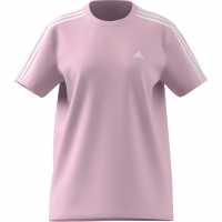 Adidas Essentials 3 Stripe T-Shirt Womens Ясно розово Дамски тениски и фланелки