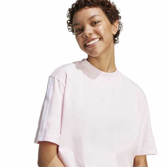 Дамски тениски и фланелки Adidas Essentials 3 Stripe T-Shirt Womens Ясно розово Adidas Essentials 3 Stripe T-Shirt Womens Ясно розово Дамски тениски и фланелки