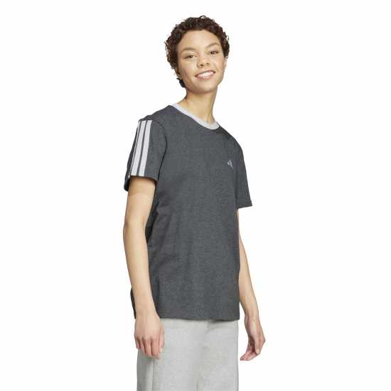 Дамски тениски и фланелки Adidas Essentials 3 Stripe T-Shirt Womens Тъмно сиво Adidas Essentials 3 Stripe T-Shirt Womens Тъмно сиво Дамски тениски и фланелки