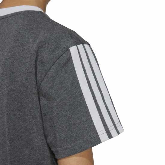 Дамски тениски и фланелки Adidas Essentials 3 Stripe T-Shirt Womens Тъмно сиво Adidas Essentials 3 Stripe T-Shirt Womens Тъмно сиво Дамски тениски и фланелки