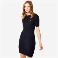 Jack Wills Polo Cable Knitted Mini Dress Navy Дамски пуловери и жилетки