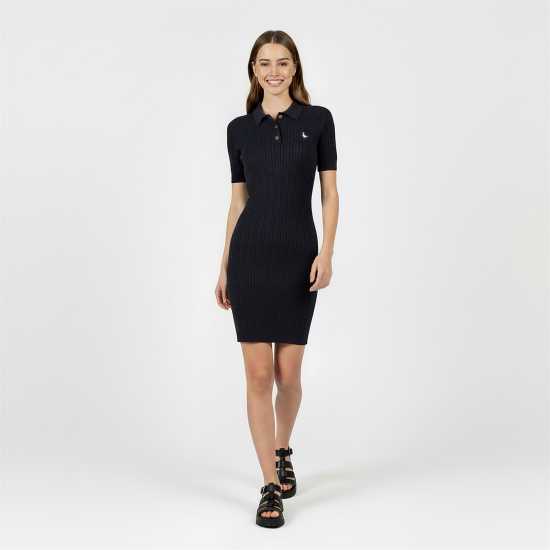 Jack Wills Moray Polo Cable Knitted Mini Dress Women  