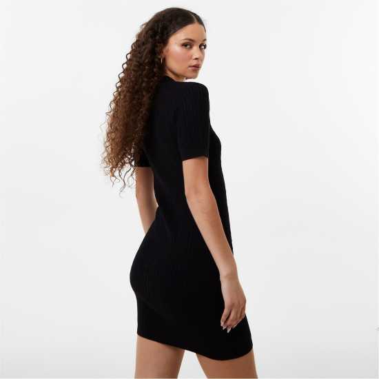 Jack Wills Polo Cable Knitted Mini Dress Black Дамски пуловери и жилетки