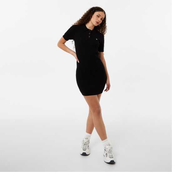 Jack Wills Polo Cable Knitted Mini Dress Black Дамски пуловери и жилетки