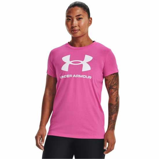 Under Armour Ua Sportstyle Graphic Short Sleeve Pink/White Дамски тениски и фланелки