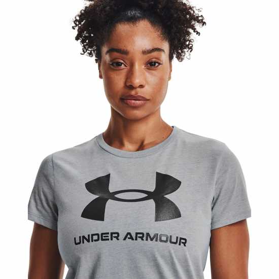 Under Armour Ua Sportstyle Graphic Short Sleeve Mod Grey Дамски тениски и фланелки