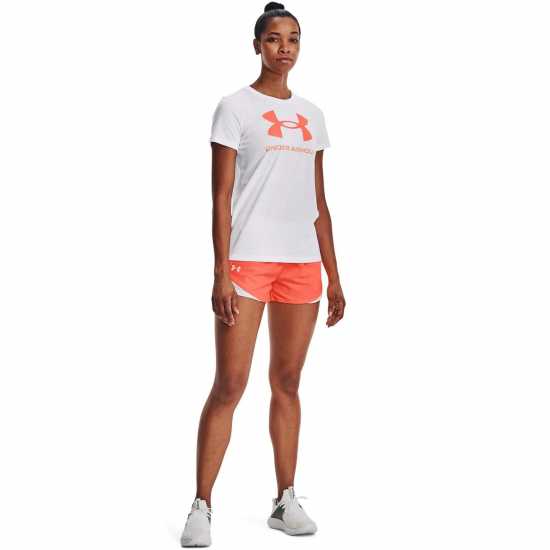 Under Armour Ua Sportstyle Graphic Short Sleeve White/Orange Дамски тениски и фланелки