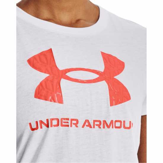 Under Armour Ua Sportstyle Graphic Short Sleeve White/Orange Дамски тениски и фланелки