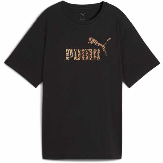 Puma Тениска С Лого No1 Logo Tee Черно Животно Дамски тениски и фланелки