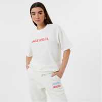 Jack Wills Applique T-Shirt White Дамски тениски и фланелки