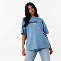 Jack Wills Applique T-Shirt Teal Дамски тениски и фланелки