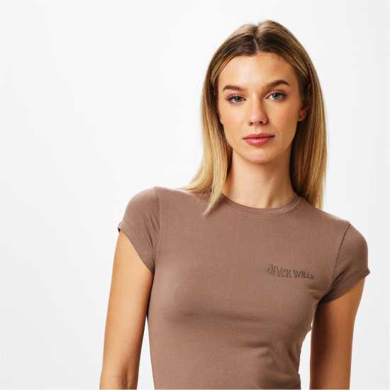 Дамски тениски и фланелки Jack Wills Short Sleeve Baby T-Shirt Моха Jack Wills Short Sleeve Baby T-Shirt Моха Дамски тениски и фланелки