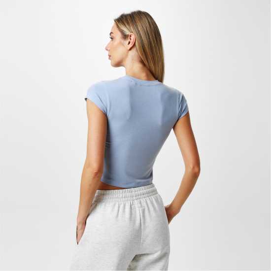 Jack Wills Short Sleeve Baby T-Shirt Меко синьо Дамски тениски и фланелки