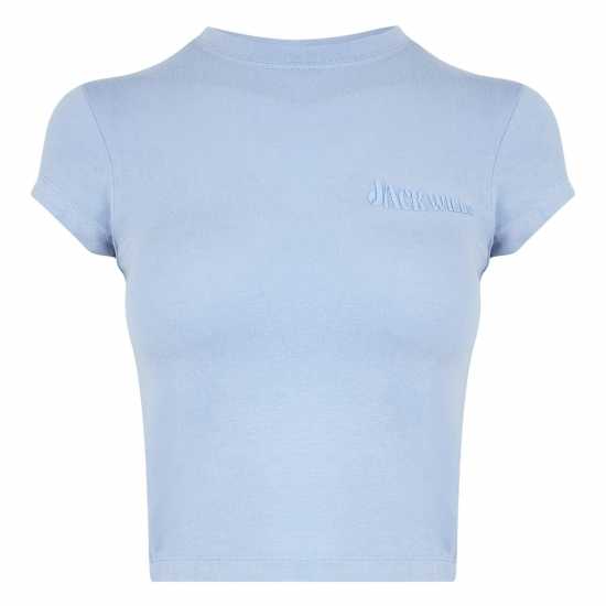 Jack Wills Short Sleeve Baby T-Shirt Меко синьо Дамски тениски и фланелки