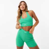 Slazenger Ft. Wolfie Cindy Halter Crop Top Ярко зелено Дамски тениски и фланелки