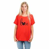 Disney T-Shirt Ld99 Red Дамски тениски и фланелки