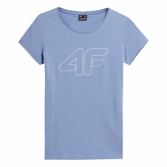 4F Big Logo T-Shirt Womens Деним Дамски тениски и фланелки
