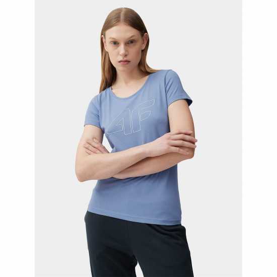 4F Big Logo T-Shirt Womens Деним Дамски тениски и фланелки