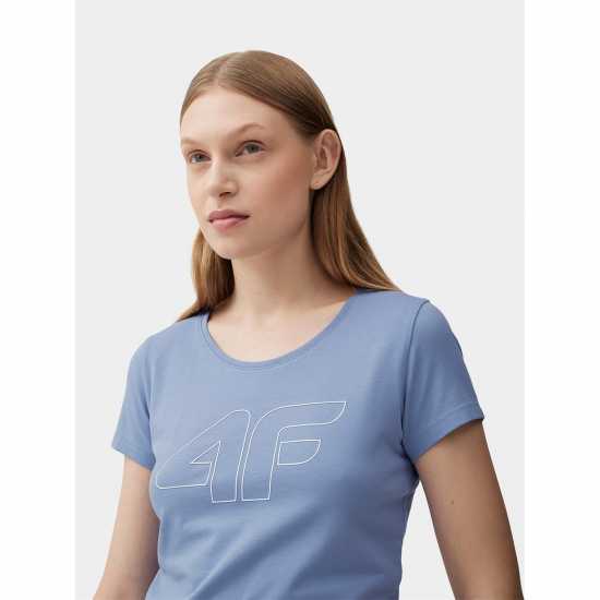 4F Big Logo T-Shirt Womens Деним Дамски тениски и фланелки
