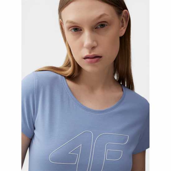 4F Big Logo T-Shirt Womens Деним Дамски тениски и фланелки