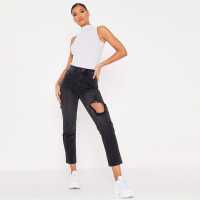 Isawitfirst Back Leg Ripped Mom Jeans  