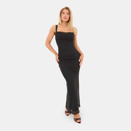 I Saw It First Mesh Maxi Dress Black 