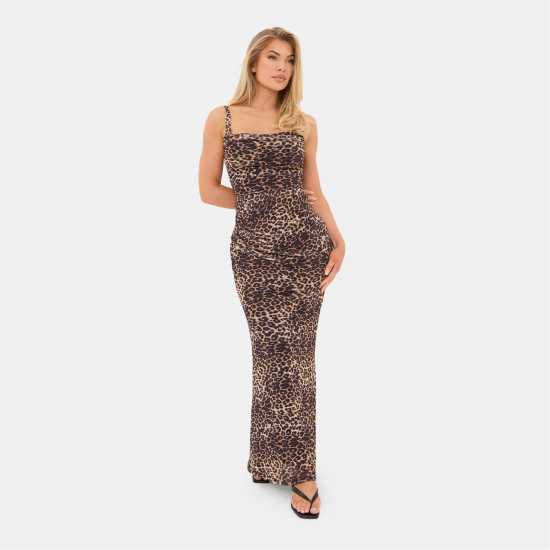I Saw It First Mesh Maxi Dress Leopard 
