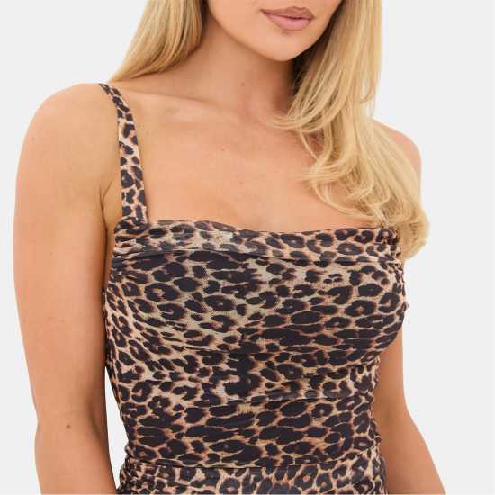 I Saw It First Mesh Maxi Dress Leopard 