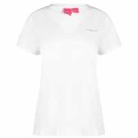 La Gear Дамска Тениска V-Образно Деколте V Neck T Shirt Ladies White Дамски тениски с яка